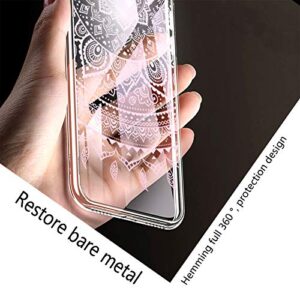 HHUAN Case for TCL 10 Plus (6.47 Inch) with 2 X Tempered Glass Screen Protector, Clear Soft Silicone Cover Bumper TPU Shockproof Phone Case for TCL 10 Plus - WM86
