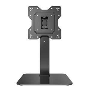 wali universal swivel tv stand, table top tv stand for 23 to 43 inch tv and monitor, height adjustable swivel tv mount with tempered glass base, 88lbs weight capacity, vesa 200x200mm (tvf001), black