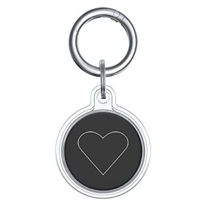 migzoe case compatible with airtag, anti-scratch full body protective cover for air tag, airtag finder holder with keychain ring (love heart)