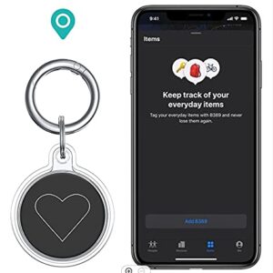 MIGZOE Case Compatible with AirTag, Anti-Scratch Full Body Protective Cover for Air Tag, AirTag Finder Holder with Keychain Ring (Love Heart)