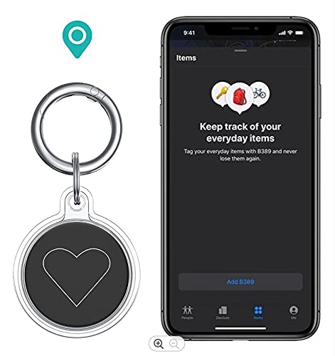 MIGZOE Case Compatible with AirTag, Anti-Scratch Full Body Protective Cover for Air Tag, AirTag Finder Holder with Keychain Ring (Love Heart)