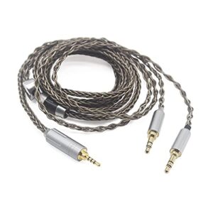 youkamoo 2.5mm cable compatible for hifiman he4xx, he-400i headphones 8 core braided silver plated replacement audio upgrade cable (2.5mm to dual 3.5mm male version)