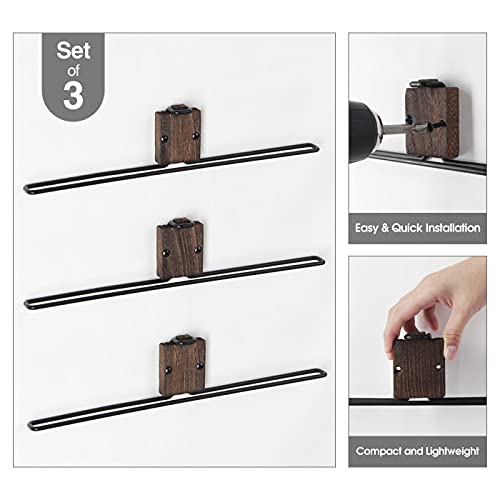 J JACKCUBE DESIGN Wall Mount Wooden Sunglasses Storage Organizer, Set of 3 Eyewear Glasses Display Holder Rack for Entryway, Living Room, Bedroom- MK858A