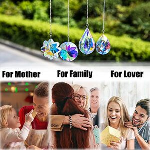 4pcs Crystal Suncatchers Hanging Sun Catchers Rainbow Maker for Home Lamp Chandelier Lamp Prisms