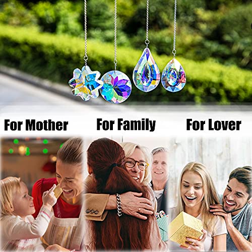 4pcs Crystal Suncatchers Hanging Sun Catchers Rainbow Maker for Home Lamp Chandelier Lamp Prisms