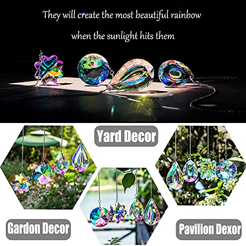 4pcs Crystal Suncatchers Hanging Sun Catchers Rainbow Maker for Home Lamp Chandelier Lamp Prisms