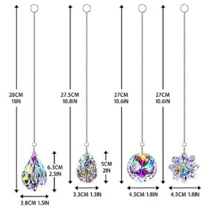 4pcs Crystal Suncatchers Hanging Sun Catchers Rainbow Maker for Home Lamp Chandelier Lamp Prisms