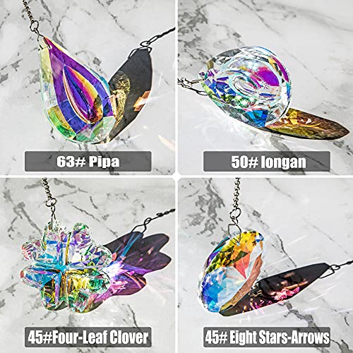 4pcs Crystal Suncatchers Hanging Sun Catchers Rainbow Maker for Home Lamp Chandelier Lamp Prisms