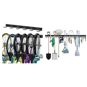 torack bike storage rack, 6 bike rack wall mount home and garage organizer, 64 inch garage hooks tool organizer, adjustable wall mounted garage hanger storage system