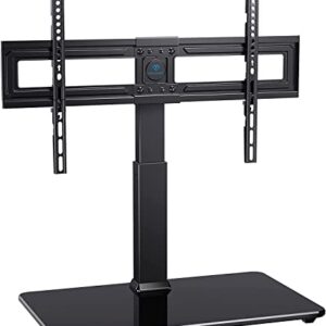 PERLESMITH Swivel Universal TV Stand for 37-65, 70 inch LCD OLED Flat/Curved Screen TVs-Height Adjustable Table Top Center TV Stand with Wire Management, VESA 600x400mm up to 88lbs