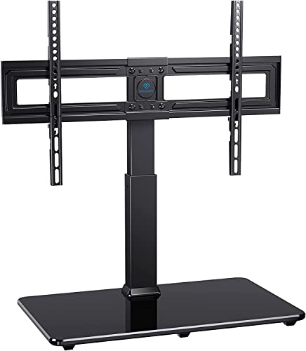 PERLESMITH Swivel Universal TV Stand for 37-65, 70 inch LCD OLED Flat/Curved Screen TVs-Height Adjustable Table Top Center TV Stand with Wire Management, VESA 600x400mm up to 88lbs