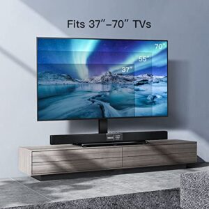PERLESMITH Swivel Universal TV Stand for 37-65, 70 inch LCD OLED Flat/Curved Screen TVs-Height Adjustable Table Top Center TV Stand with Wire Management, VESA 600x400mm up to 88lbs