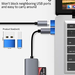 Syntech USB C Female to USB A Male Adapter 3 Pack, Type C Charger Cable Power Adapter Compatible with iPad Air 6, iPhone 13/12 Pro Max, Apple Watch S7, Samsung Galaxy S20 etc Blue