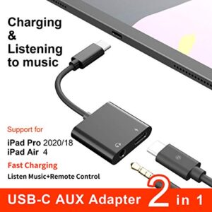 ivoros USB C to 3.5mm Headphone Adapter,60W Fast Charge, Type C Audio Jack Earphone Aux Converter,Work for iPad Pro/Air4/5/mini6,Samsung Galaxy S22/S21/S20/Ultra/Note 20/10,Google Pixel 6/5/4/3/2 XL