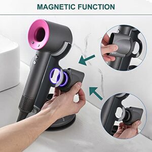 ONTOP Hair Dryer Stand for Dyson Supersonic Series Hair Dryer Holder Magnetic with Cord Holder Aluminum Alloy Stand Holder Hair Dryer Accessories for Storing Dyson Diffuser Nozzle Holder