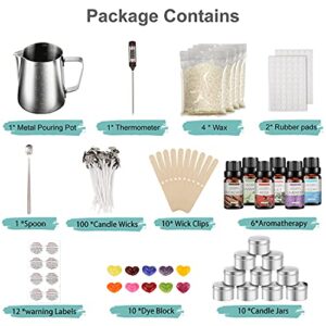 Haccah Complete Candle Making Kit,Candle Making Supplies,DIY Arts and Crafts Kits for Adults,Beginners,Kids Including Wax, Wicks, 6 Kinds of Scents,Dyes,Melting Pot,Candle tins