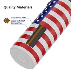 Extremus Deluge Sports Water Bottle, Wide Mouth Stainless Steel Double Wall Vacuum Thermos Insulated Water Bottle - 100% Leakproof Lids, 32 oz, American Flag