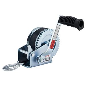 openroad boat winch 1500lbs hand winch,for boat trailer towing winch, with 26ft black strap and brake ratchet