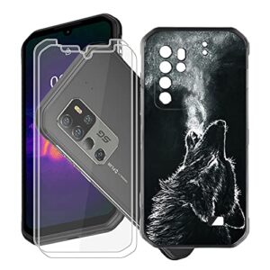 hhuan case for ulefone armor 11t 5g (6.10"), with 2 tempered glass screen protector. ultra-thin black soft silicone anti-drop phone cover, tpu bumper shell for ulefone armor 11t 5g - wma28