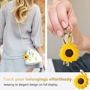 Compatible with Apple AirTag Case for AirTag Keychain ,Silicone Protective case Secure Holder with Key Ring,Anti-Scratch Case Accessories (Sunflower)