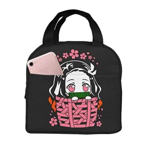 jeinju lunch bag tote meal bag reusable insulated portable anime lunch box for women mens boy girl work school picnic