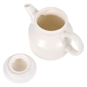 DOITOOL Creamer Pitcher Sauce Pitcher Ceramic Sauce Cups Gravy Pitcher Vinegar Pitcher Condiment Cups Kitchen Sauce Container Ceramic Milk Jug with Handle Lid Gravy Boat with Ladle and Saucer