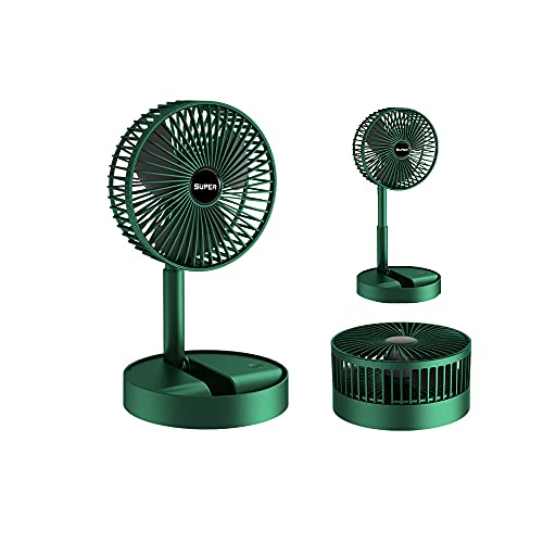 LIHUACHEN Portable Folding Fan, Rechargeable Standing Pedestal USB Fan, 3 Speeds, 3000mAh Battery Operated Fan for Home, Camping, Outdoor and Office, 6.5-Inch