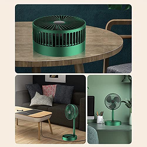 LIHUACHEN Portable Folding Fan, Rechargeable Standing Pedestal USB Fan, 3 Speeds, 3000mAh Battery Operated Fan for Home, Camping, Outdoor and Office, 6.5-Inch