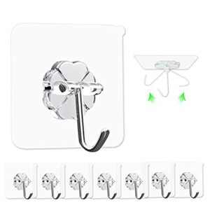 shuangqi wall hook clear plastic adhesive stick 2.36inch small square waterproof hook for shower bathroom kitchen heavy hanging 12pcs