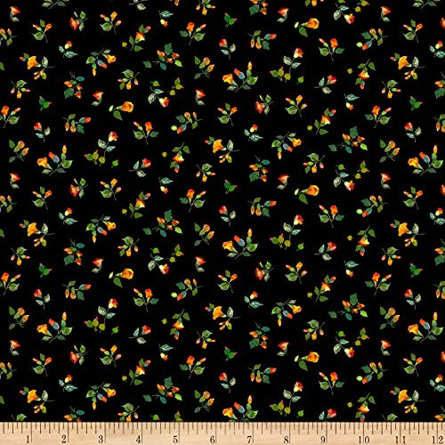 Michael Miller Harvest Tribute Potpourri Black, Quilting Fabric by the Yard