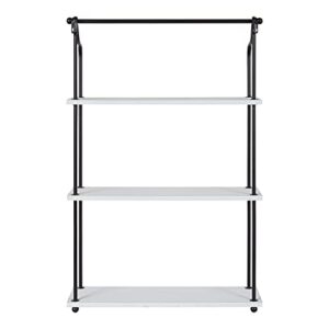 Kate and Laurel Walters Modern 3-Tier Hanging Shelf, 21 x 32, White, Decorating Wall Mounted Storage Shelf for Wall