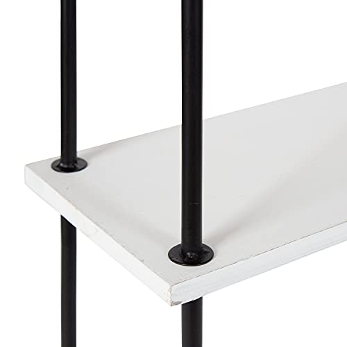 Kate and Laurel Walters Modern 3-Tier Hanging Shelf, 21 x 32, White, Decorating Wall Mounted Storage Shelf for Wall