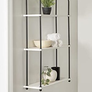 Kate and Laurel Walters Modern 3-Tier Hanging Shelf, 21 x 32, White, Decorating Wall Mounted Storage Shelf for Wall