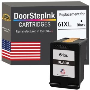 doorstepink remanufactured in the usa ink cartridge replacements for hp 61xl (1 black) 61 xl high yield inkjet for deskjet 1010 1011 2544 envy 4503 5530 officejet 2620 4634 4635