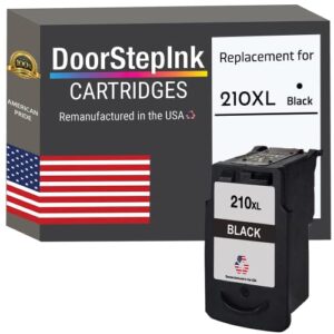 doorstepink remanufactured in the usa ink cartridge replacements for canon pg-210xl 210 xl 1 black ink pixma ip2700 ip2702 mp230 mp495 mx320-shows ink levels