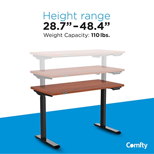 Comfty Home/Office Height Adjustable Table, 28.7” to 48.4”, Mahogany/Black