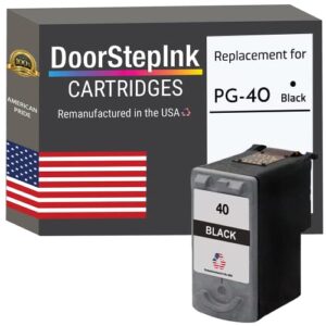doorstepink remanufactured in the usa ink cartridge replacements for canon pg-40 pg 40 pg40 black for canon pixma ip1700 mp150 mp180 mp190 mp470 ip1800 mp160 fax jx200