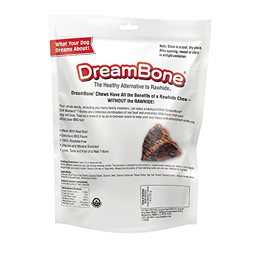 DreamBone Grill Masters T-Bones 8 Count, Small, Rawhide-Free Chews for Dogs