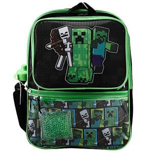 minecraft 4-piece backpack set with folding lunch bag