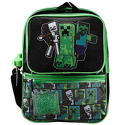 Minecraft 4-Piece Backpack Set with Folding Lunch Bag