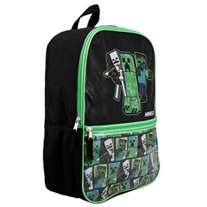 Minecraft 4-Piece Backpack Set with Folding Lunch Bag