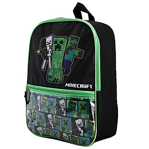 Minecraft 4-Piece Backpack Set with Folding Lunch Bag