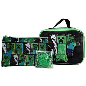 Minecraft 4-Piece Backpack Set with Folding Lunch Bag