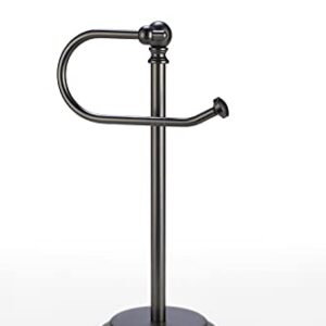 SunnyPoint Heavy Weight Classic Decorative Metal Fingertip Towel Holder Stand for Bathroom, Kitchen, Vanity and Countertops. (Black Nickel, 13.375" x 5.5 x 6.75 INCH)