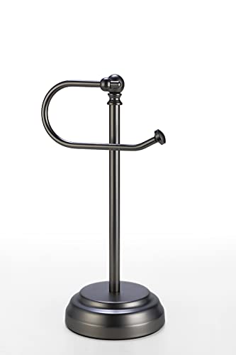 SunnyPoint Heavy Weight Classic Decorative Metal Fingertip Towel Holder Stand for Bathroom, Kitchen, Vanity and Countertops. (Black Nickel, 13.375" x 5.5 x 6.75 INCH)
