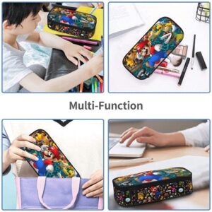 Wcrsain Anime Pen Bags Pouch Big Capacity Zipper Pencil Cases for Office Supplies Adults Women Travel Portable Organizer Box Storage Bag Makeup Case