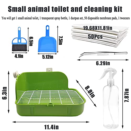 Hamiledyi Rabbit Corner Litter Box Bunny Toilet Pan 5 Pack Pet Cage Potty Trainer Kit Litter Bedding Box with Grate for Guinea Pigs, Chinchilla, Ferret, Galesaur, Hedgehog