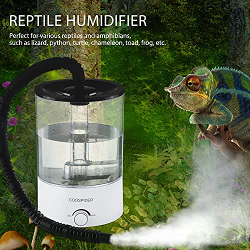 Coospider Top Fill Reptile Fogger Terrariums Humidifier Fog Machine 4.2L Large Size Perfect for Various Reptiles/Amphibians/Herps/Paludarium/Vivarium