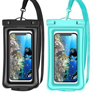 v-Golvin Floating Universal Waterproof Phone Pouch, IPX8 Cellphone Dry Bag Waterproof Case for iPhone 13 12 11 Pro Max SE 2020 XS Max XR X 8 7 6s Plus S10 S9 S20 S21 Note 20/10 Up to 7 inches -2 Pack