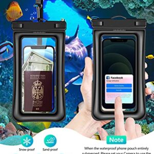 v-Golvin Floating Universal Waterproof Phone Pouch, IPX8 Cellphone Dry Bag Waterproof Case for iPhone 13 12 11 Pro Max SE 2020 XS Max XR X 8 7 6s Plus S10 S9 S20 S21 Note 20/10 Up to 7 inches -2 Pack